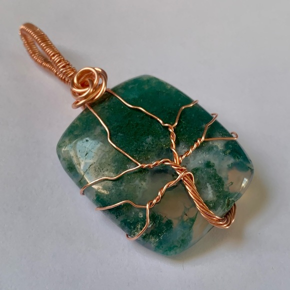 Moss Agate Tree of Life Pendant-Handcrafted, NWT - Picture 2 of 8